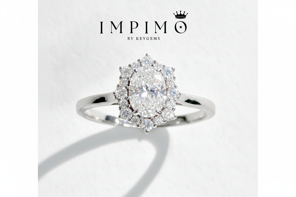 Impimo 1CT Moissanite Oval Cut Ring