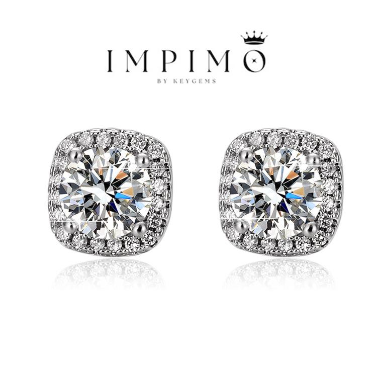Impimo 1/2 CT (Pair) Moissanite Round Cut Earrings