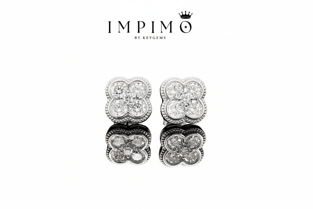 Impimo 1.9 CT (Pair) Moissanite Round Cut Earrings