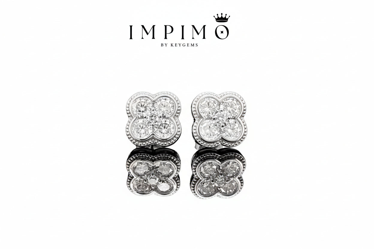 Impimo 1.9 CT (Pair) Moissanite Round Cut Earrings