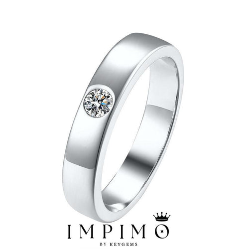 Impimo 0.3 CT Moissanite Round Cut Ring