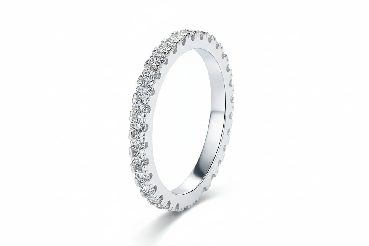 Impimo 0.9 CT Moissanite Round Cut Ring