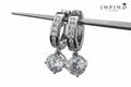 Impimo 4.5 CT (Pair) Moissanite Round Cut Earrings