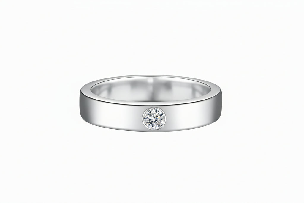 Impimo 0.3 CT Moissanite Round Cut Ring
