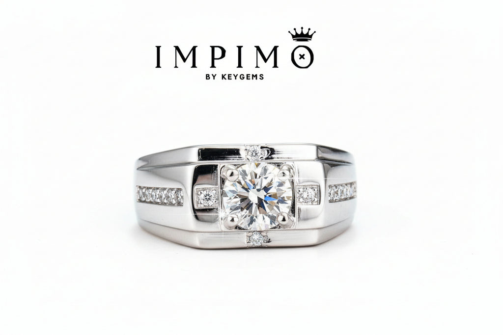 Impimo 1/2 CT Moissanite Round Cut Ring