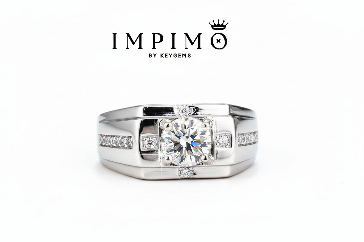 Impimo 1/2 CT Moissanite Round Cut Ring