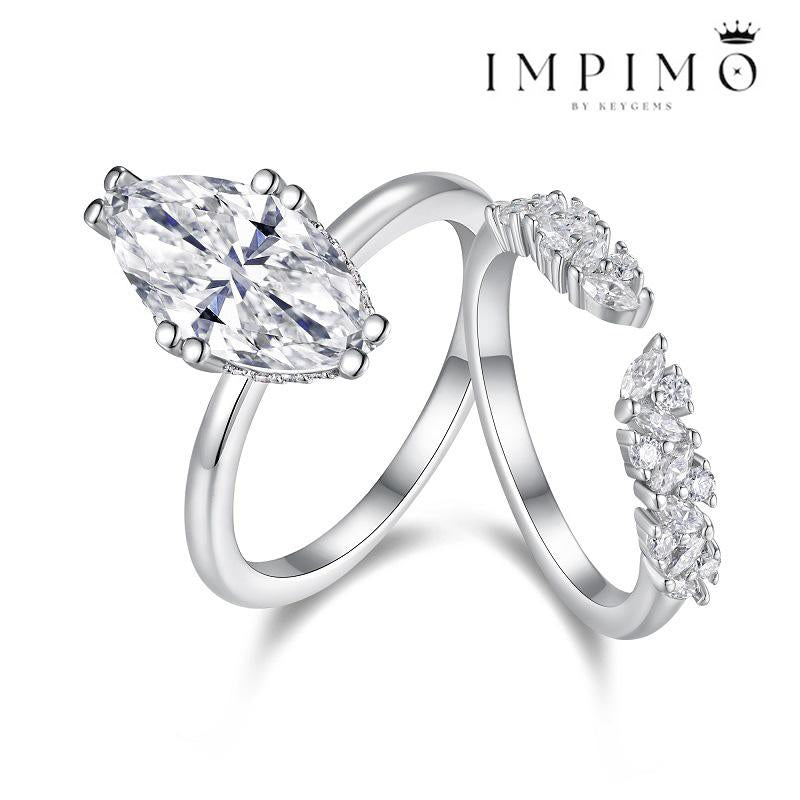 Impimo 3 CT Moissanite Marquise Cut Ring