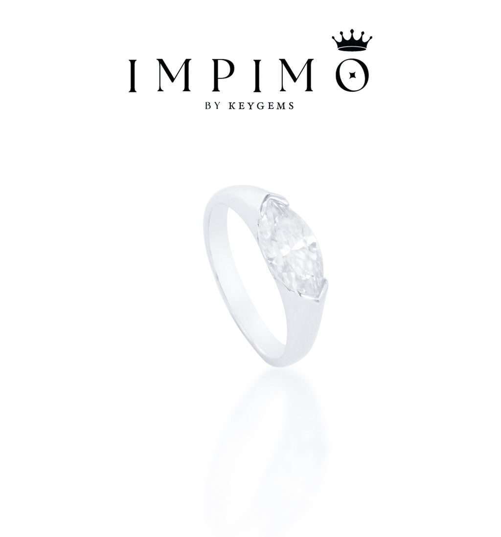 Impimo 1/2 CT Moissanite Marquise Cut Ring