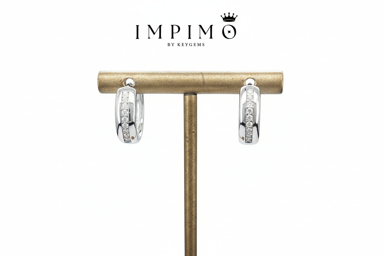 Impimo 0.2 CT (Pair) Moissanite Round Cut Earrings