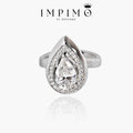 Impimo 3 CT Moissanite Pear Cut Ring