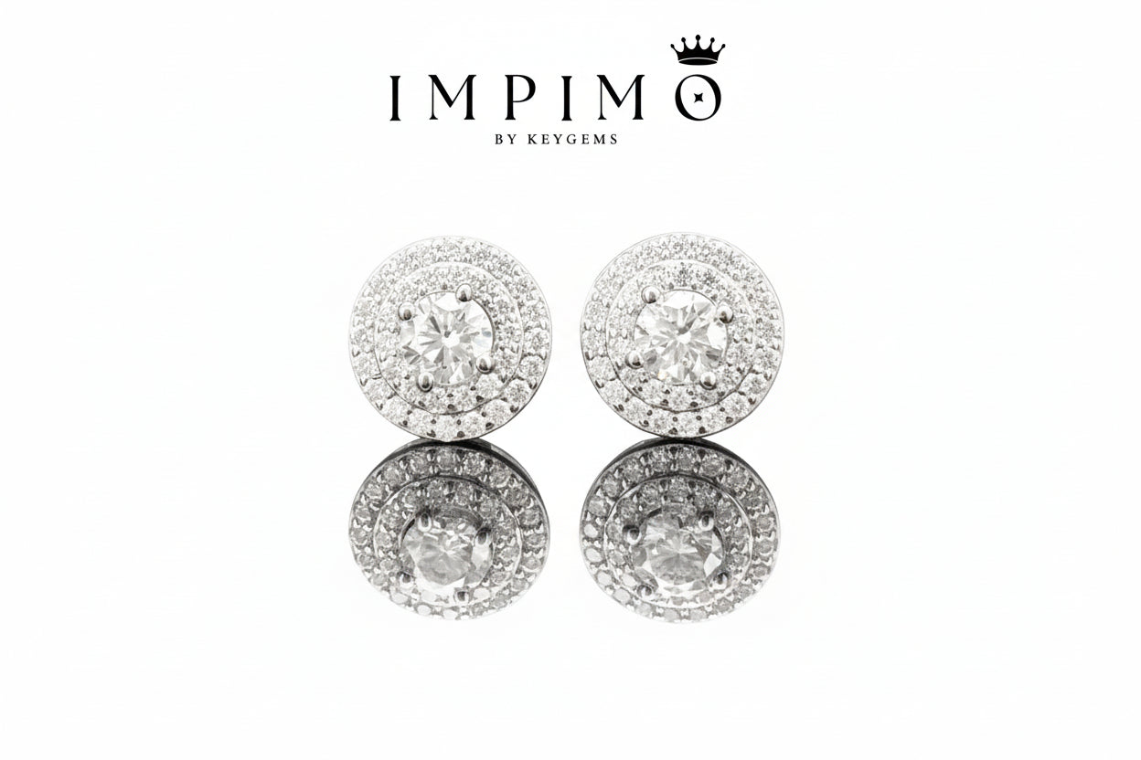 Impimo 0.55/1 CT (Pair) Moissanite Round Cut Earrings