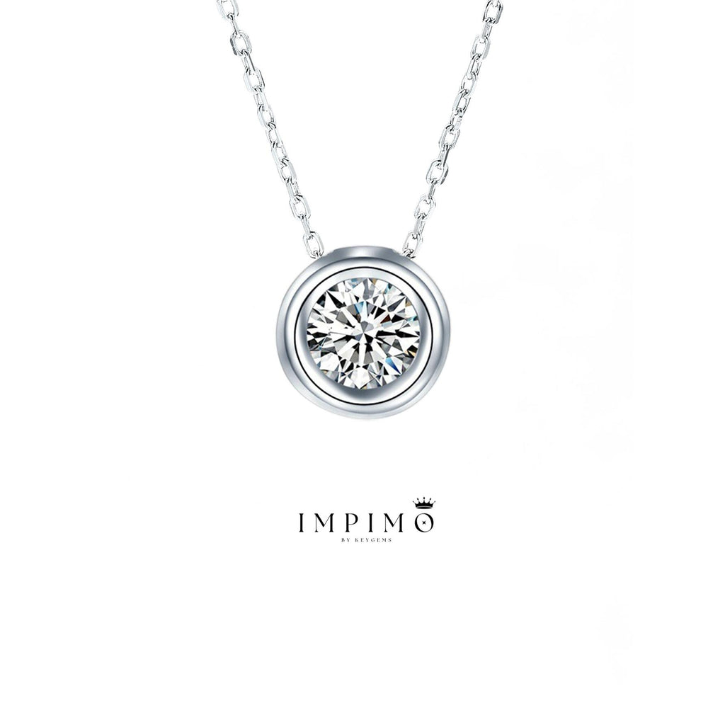 Impimo 1/2 CT Moissanite Round Cut Pendant