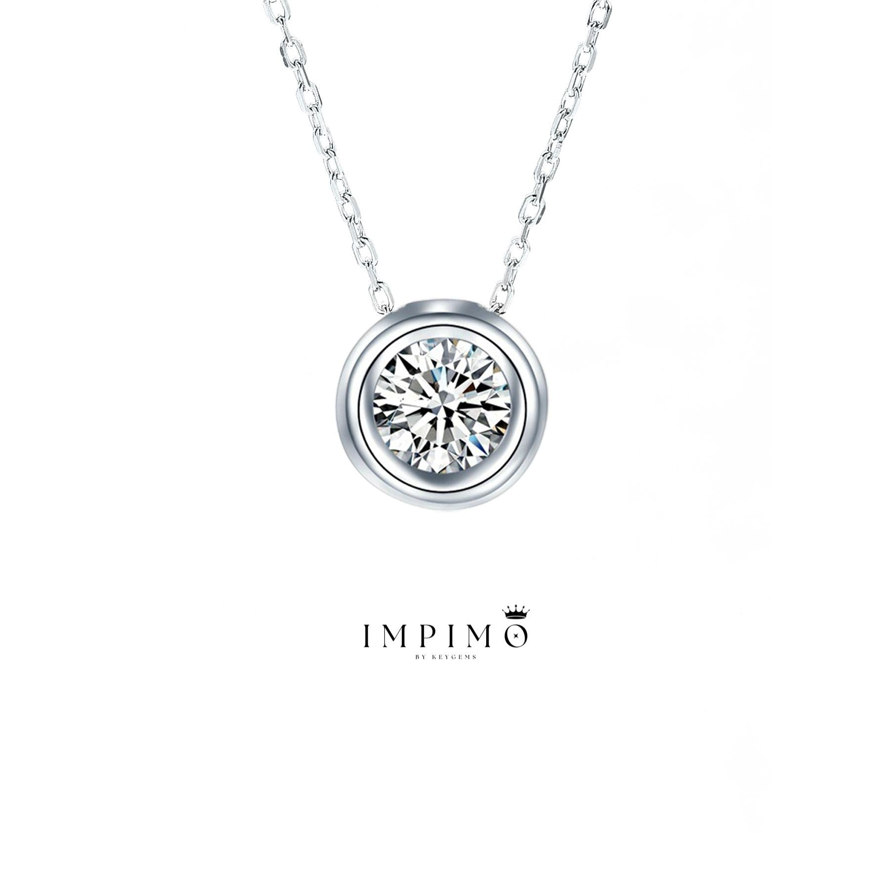 Impimo 1/2 CT Moissanite Round Cut Pendant
