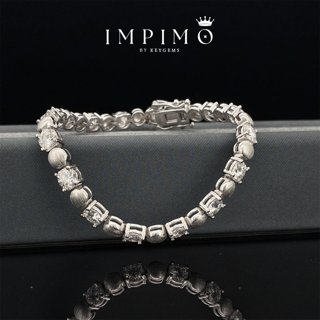 Impimo 8 CT (0.5 CT) Moissanite Round Cut Bracelet