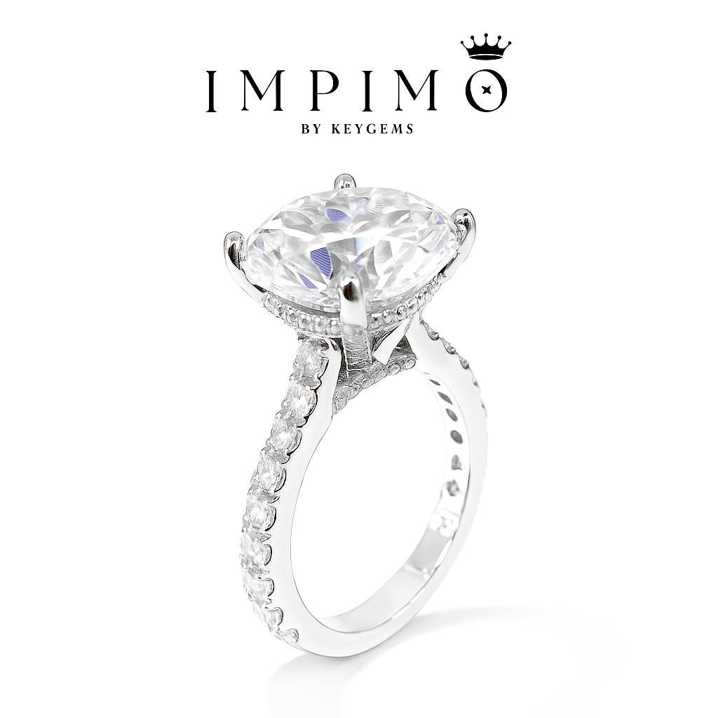 Impimo 10 CT Moissanite Round Cut Ring