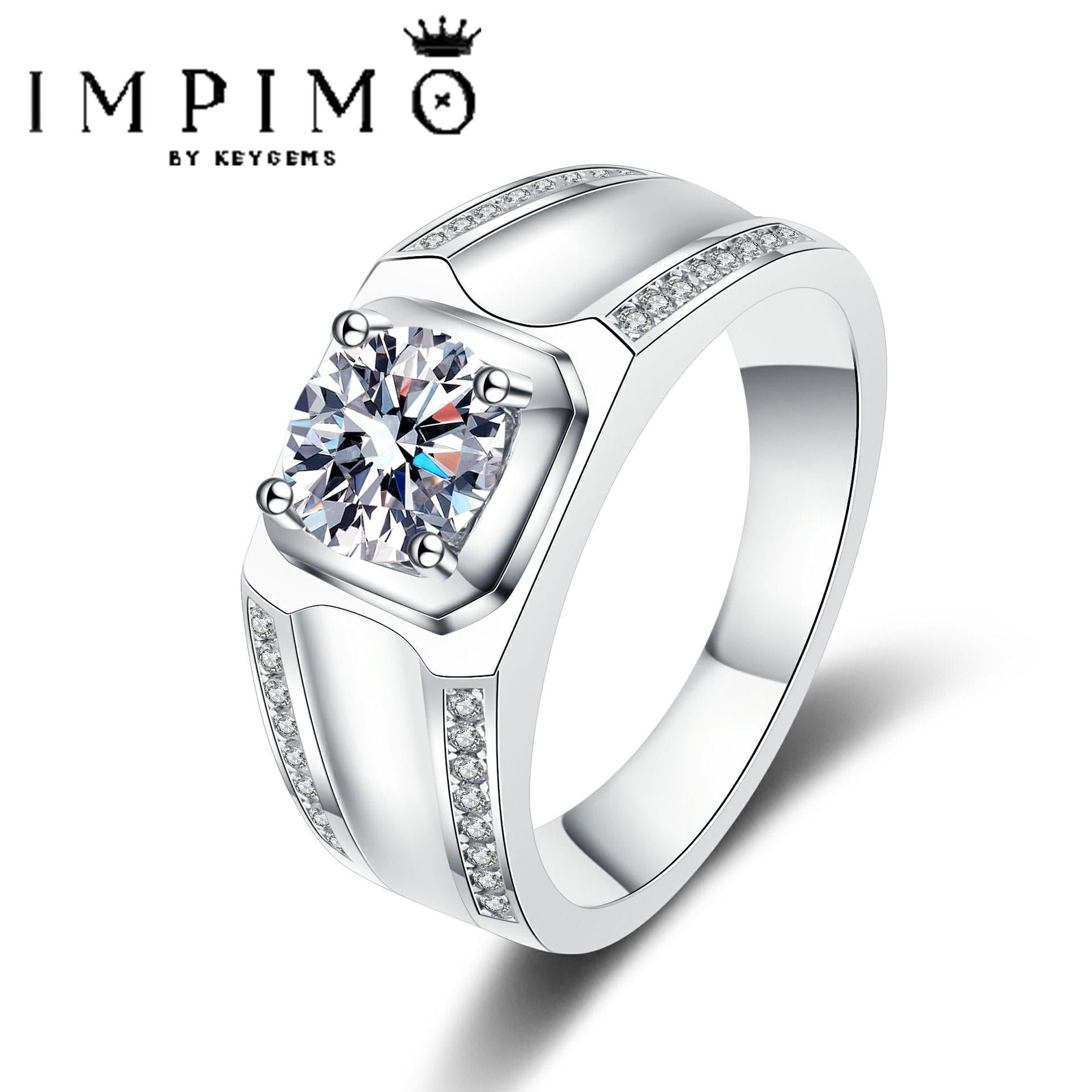 Impimo 1/2 CT Moissanite Round Cut Ring