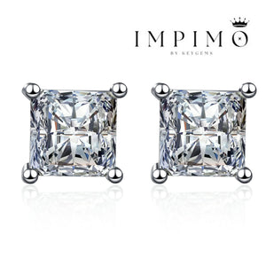 Impimo Moissanite Princess Cut Earrings