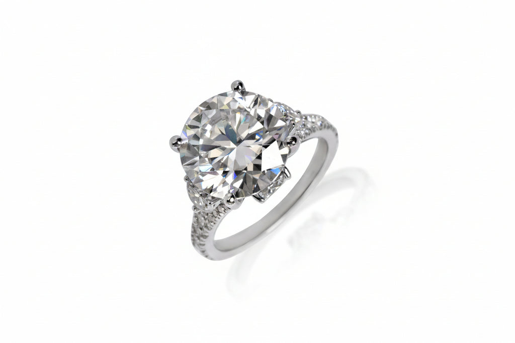 Impimo 10 CT Moissanite Round Cut Ring
