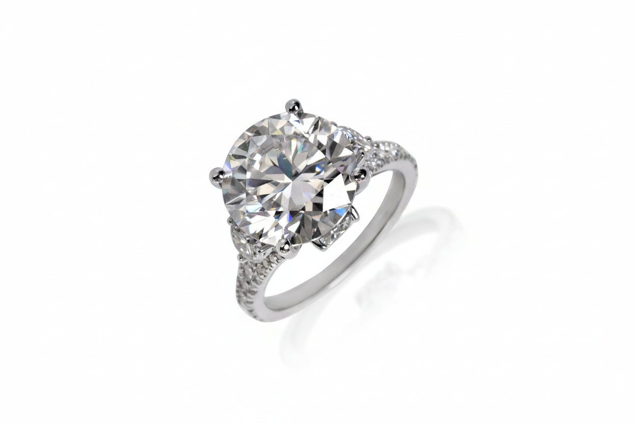 Impimo 10 CT Moissanite Round Cut Ring