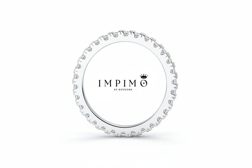 Impimo 0.9 CT Moissanite Round Cut Ring