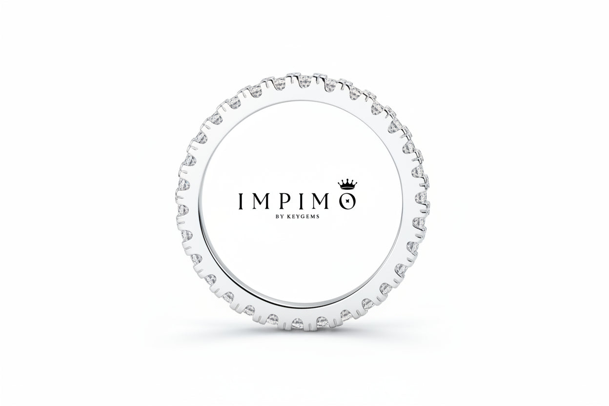 Impimo 0.9 CT Moissanite Round Cut Ring