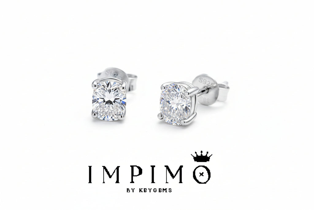 Impimo 1/2/4 CT Moissanite Oval Cut Earrings