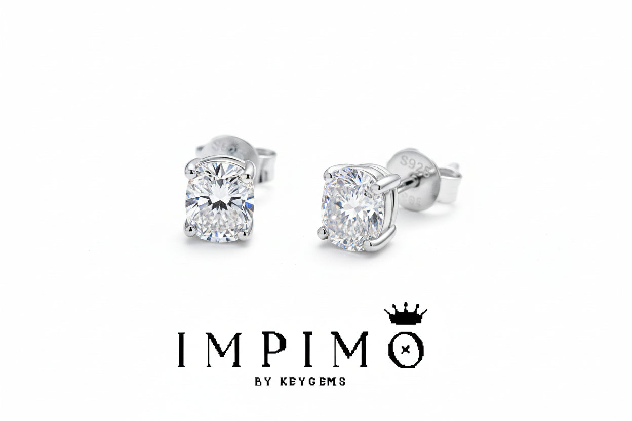 Impimo 1/2/4 CT Moissanite Oval Cut Earrings