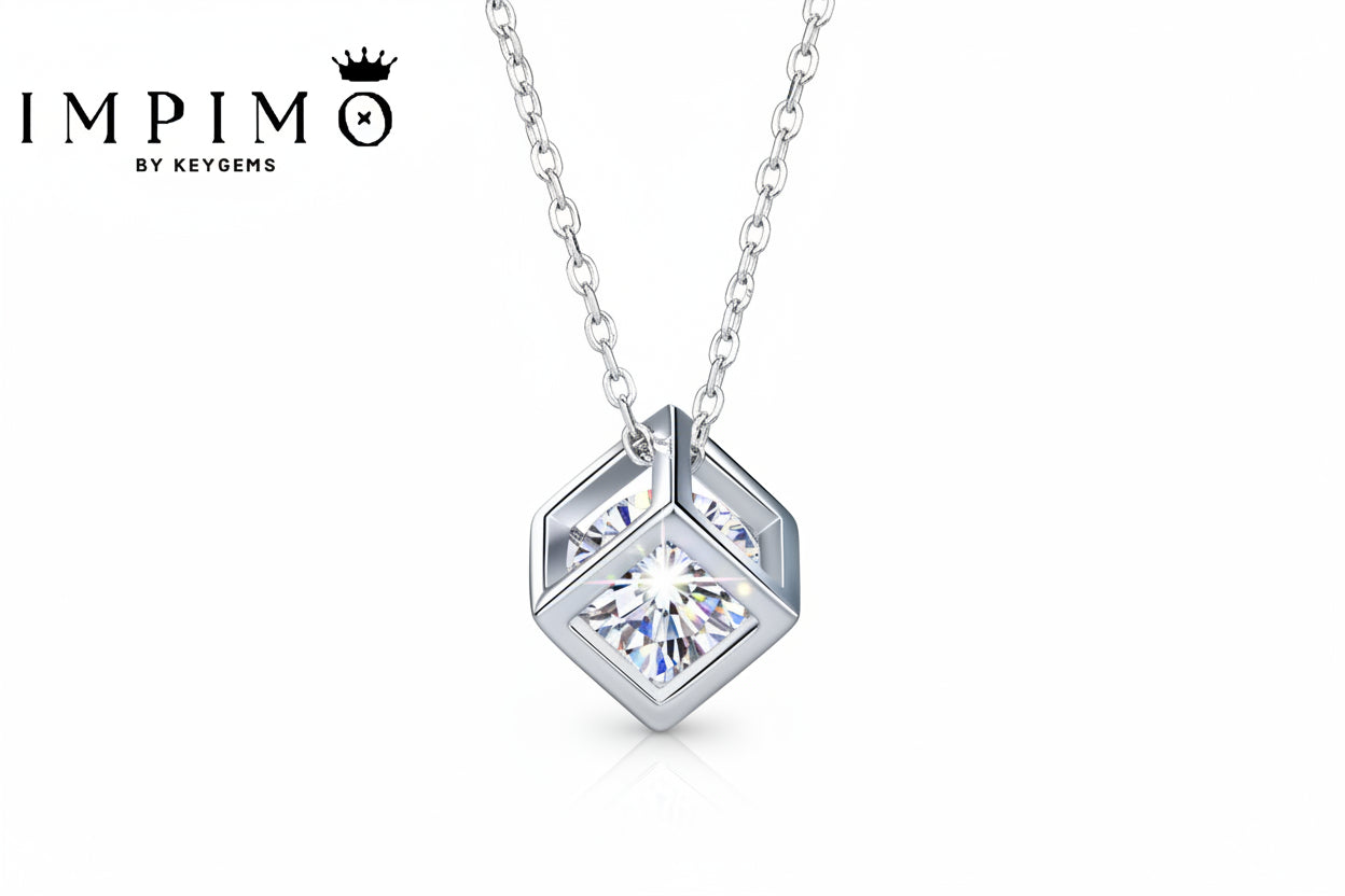 Impimo 1 CT Moissanite Round Cut Pendant