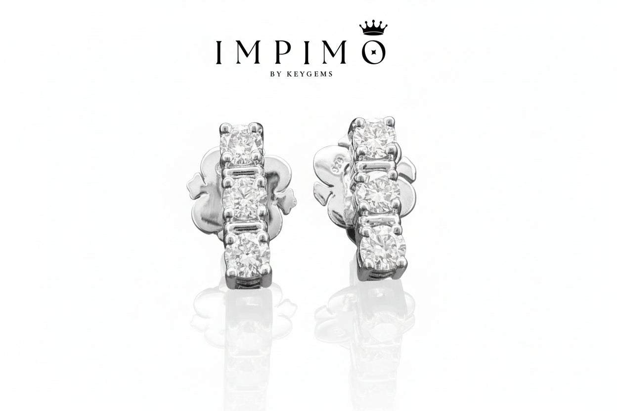 Impimo 0.7 CT (Pair) Lab-Grown Diamond Round Cut Earrings