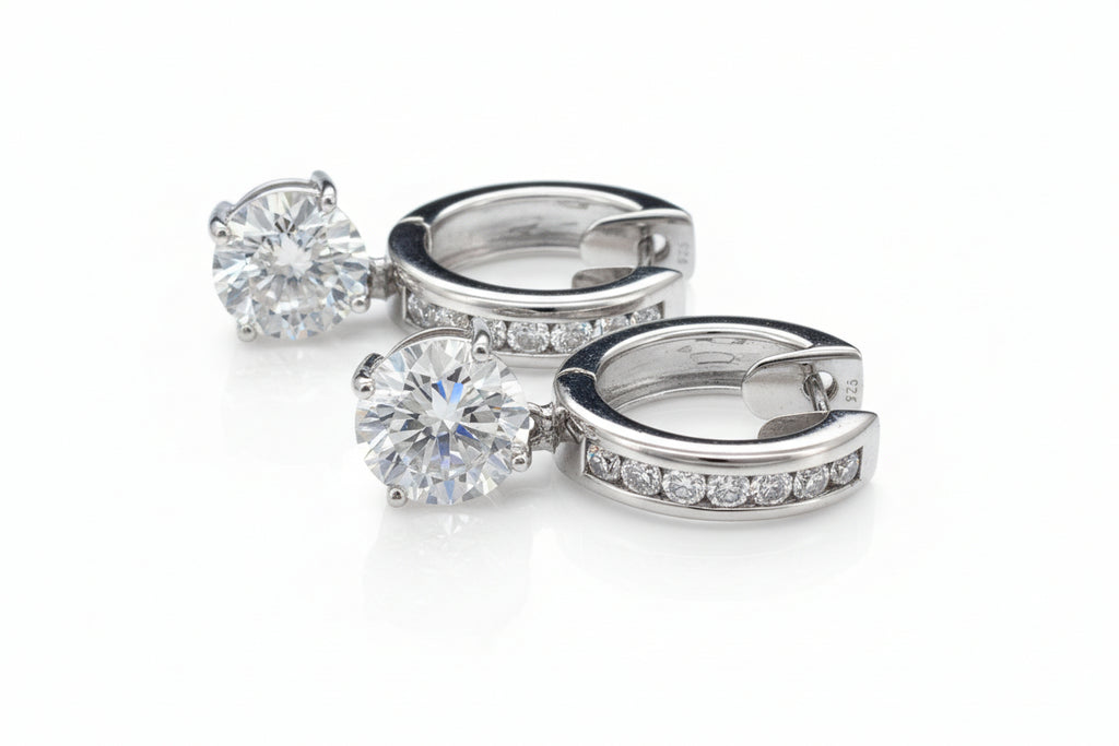 Impimo 4.5 CT (Pair) Moissanite Round Cut Earrings