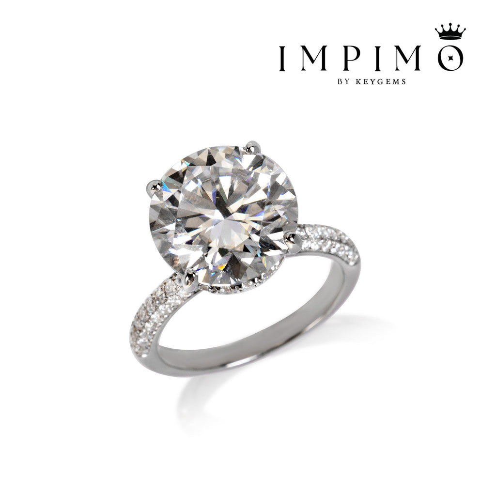 Impimo 10 CT Moissanite Round Cut Ring