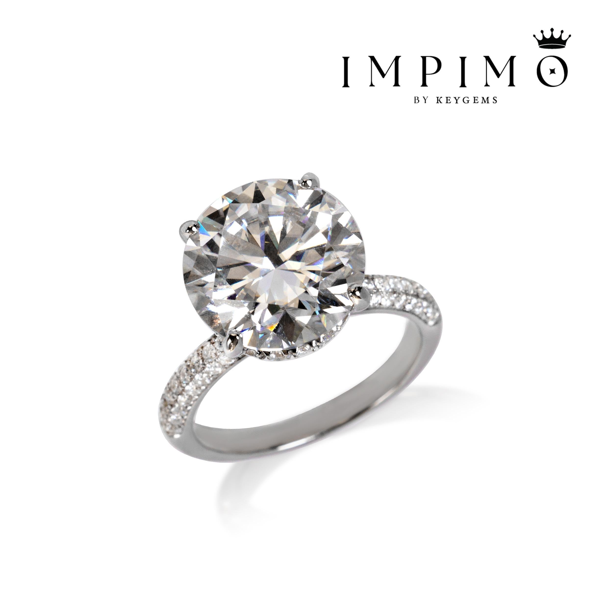 Impimo 10 CT Moissanite Round Cut Ring
