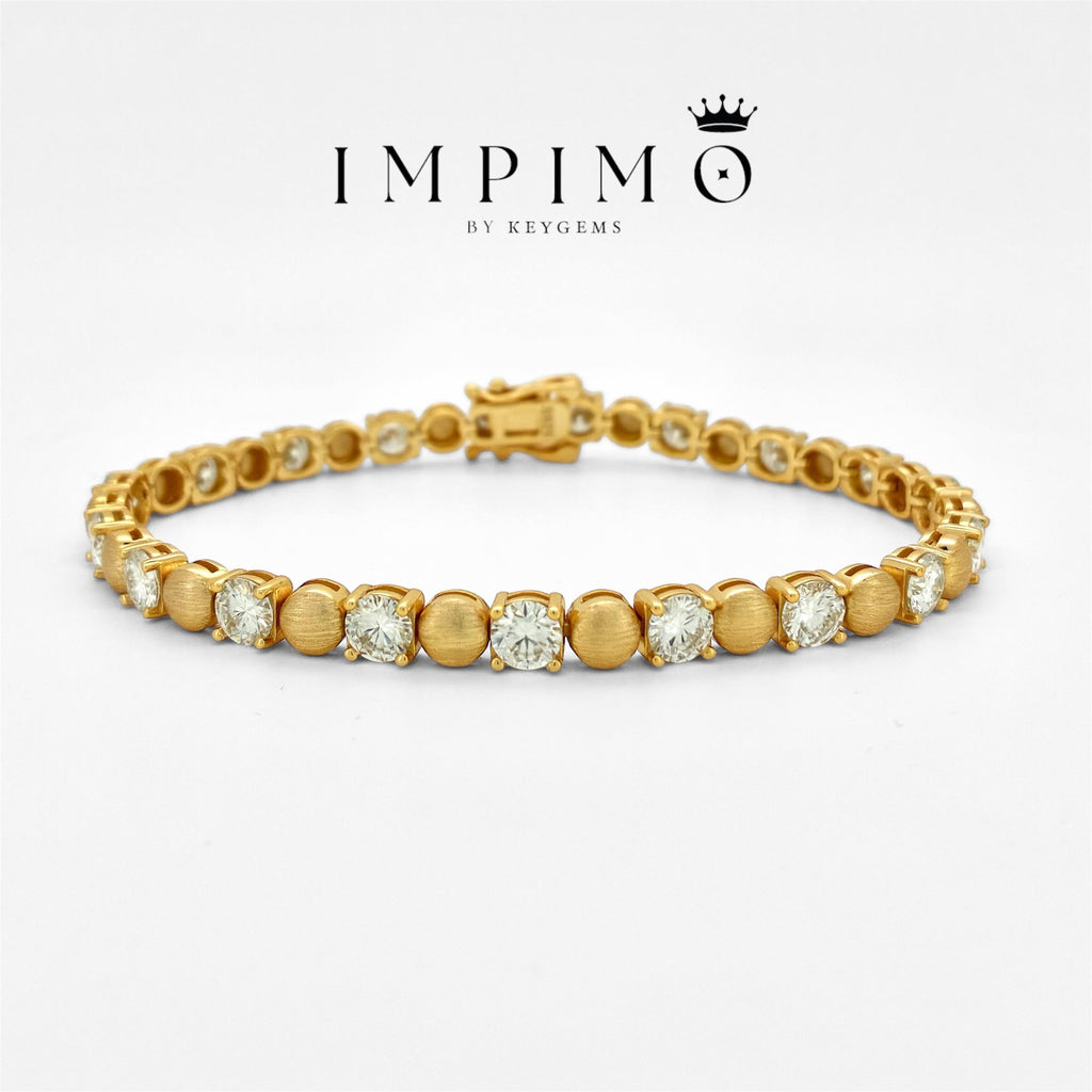 Impimo 8 CT (0.5 CT) Moissanite Round Cut Bracelet