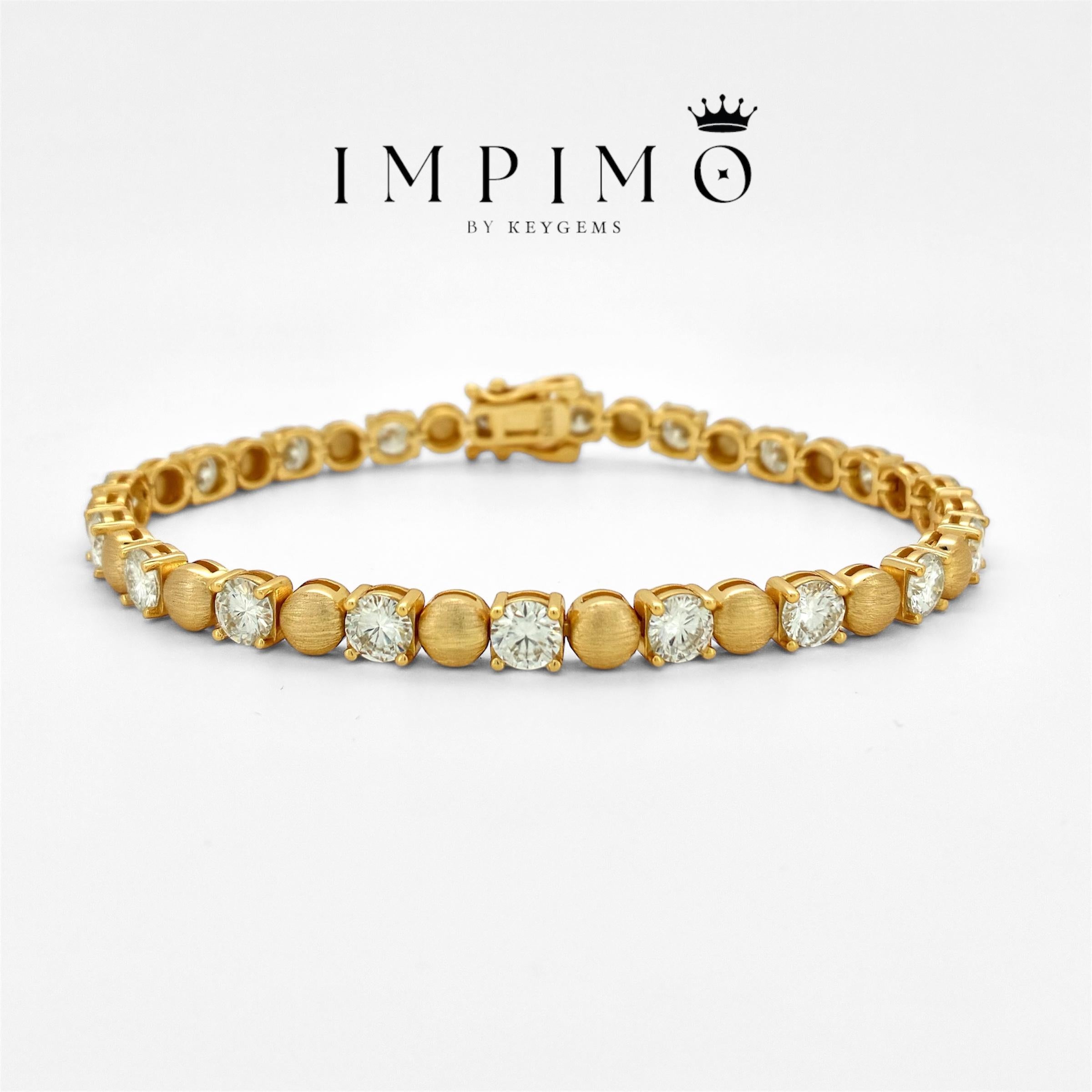 Impimo 8 CT (0.5 CT) Moissanite Round Cut Bracelet