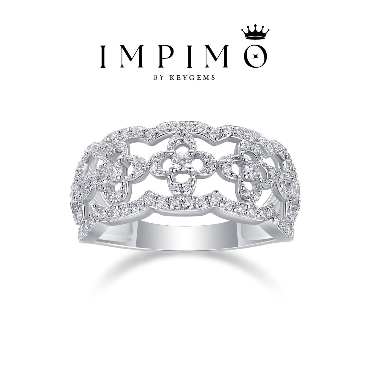 Impimo 0.7 CT (Total) Moissanite Round Cut Ring