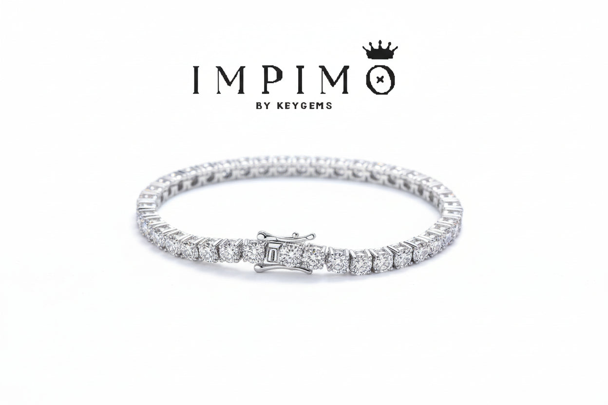 Impimo Moissanite Over 5 CT Round Cut Tennis Bracelet