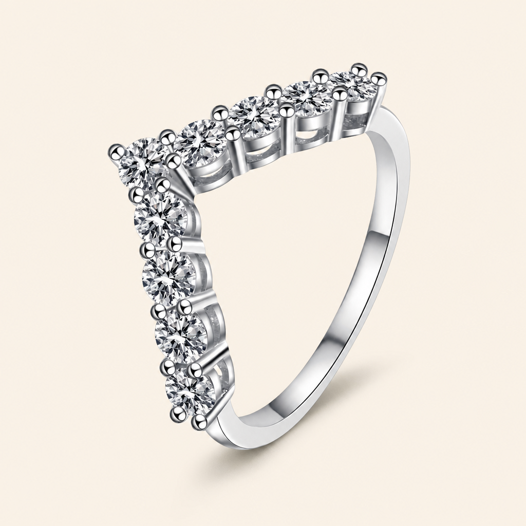 Impimo Lab-Grown Diamond Round Cut Ring & Tennis Bracelet - 925 Sterling Silver with 18K White Gold Plating | packshot on ivory
