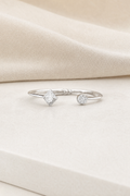 Impimo 0.8-2.67 CT Moissanite Round Center Bracelet - 925 Sterling Silver with 18K White Gold Plating - display view on ivory linen